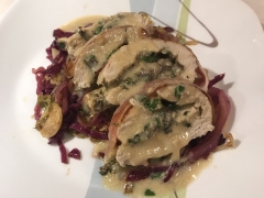 Chicken Roulade over Red Cabbage